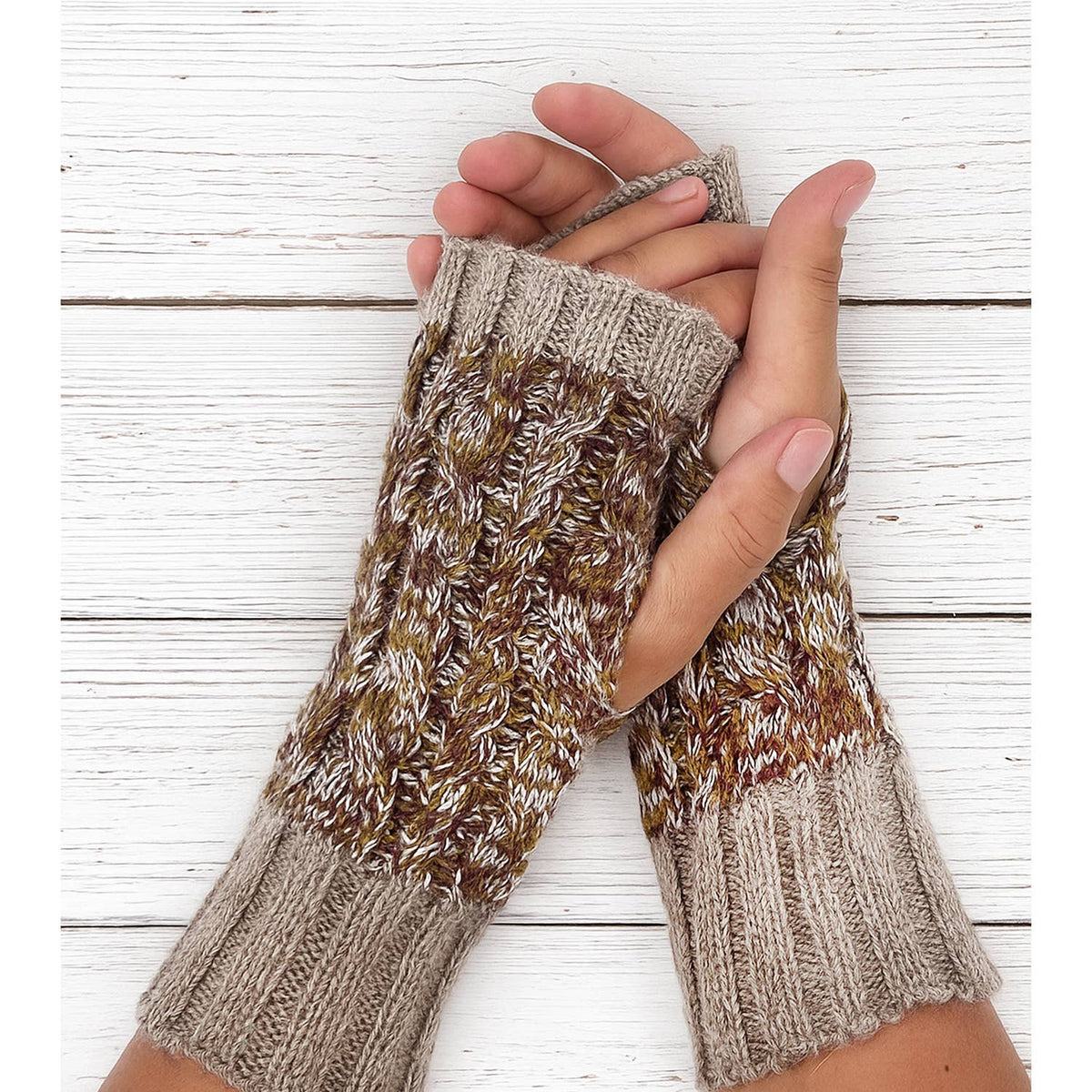 Alpaca Gloves - Braided - Clay