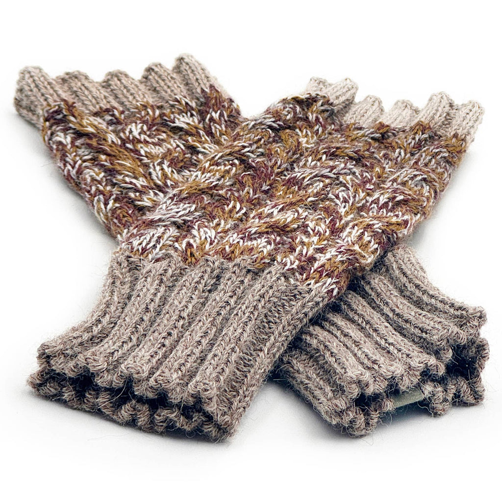 Alpaca Gloves - Braided - Clay