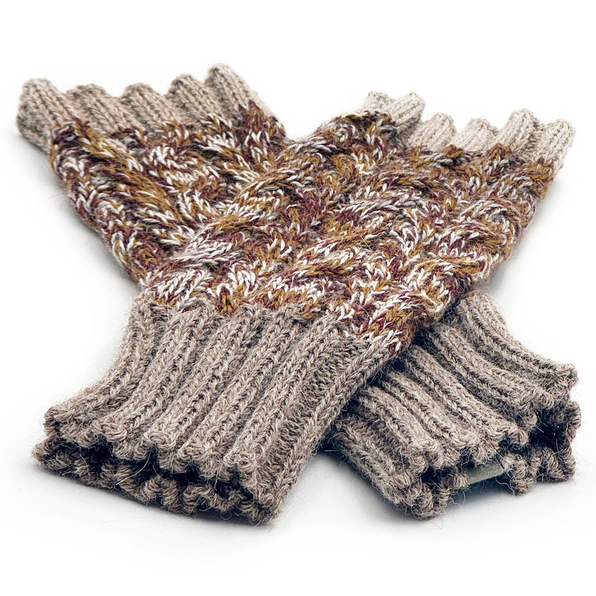 Alpaca Gloves - Braided - Clay