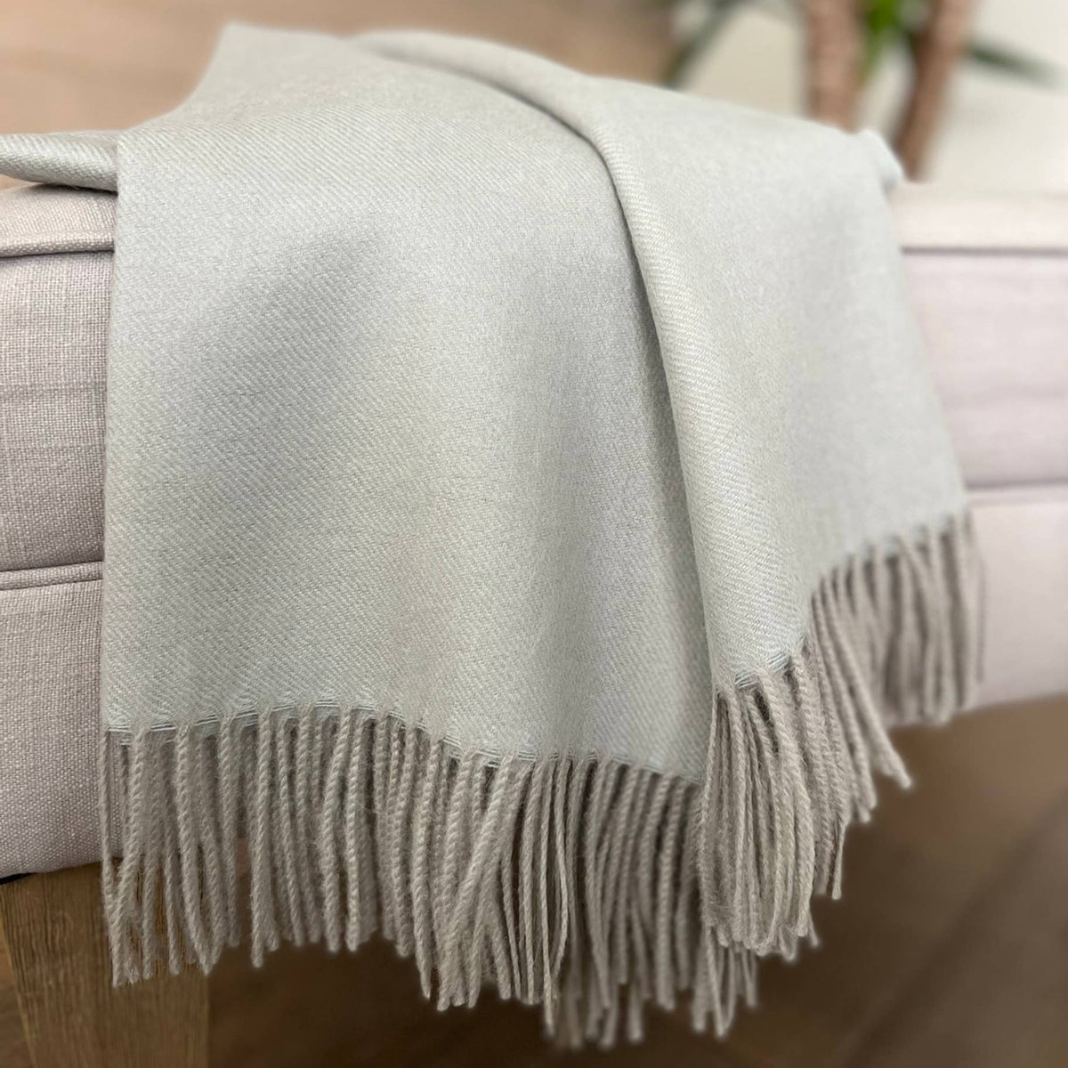 100% Baby Alpaca Throw - London Fog
