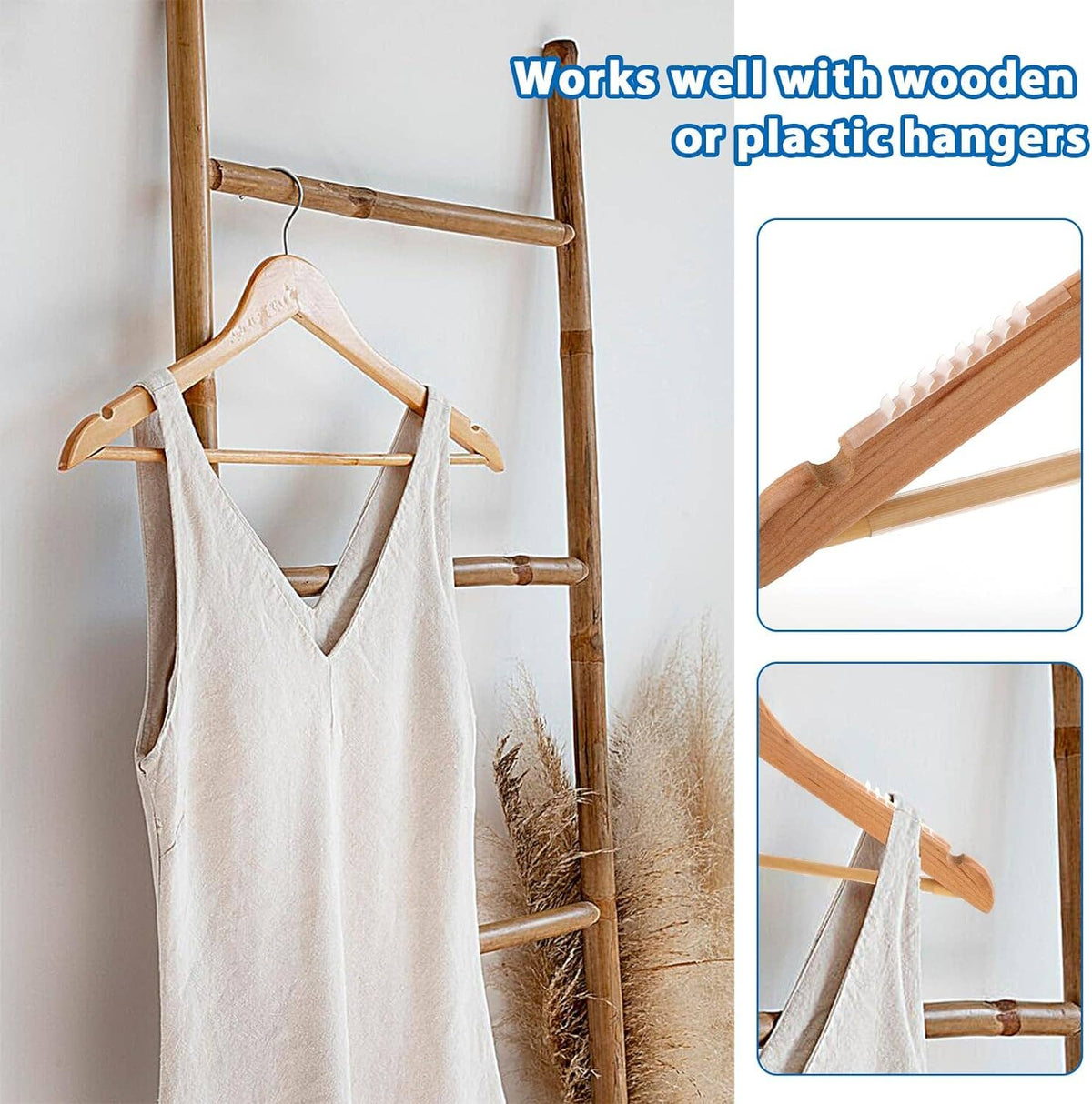 200 Pcs Non Slip Hanger Grips for Wood Hangers