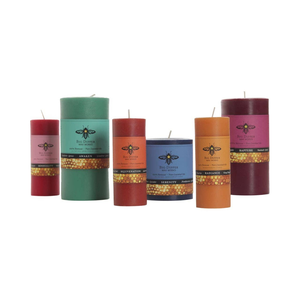 Beeswax Pillar Candles – Aromatherapy – 3 Sizes, 9 Scents
